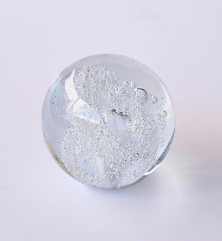 Clear Bubble Glass Paper Weight